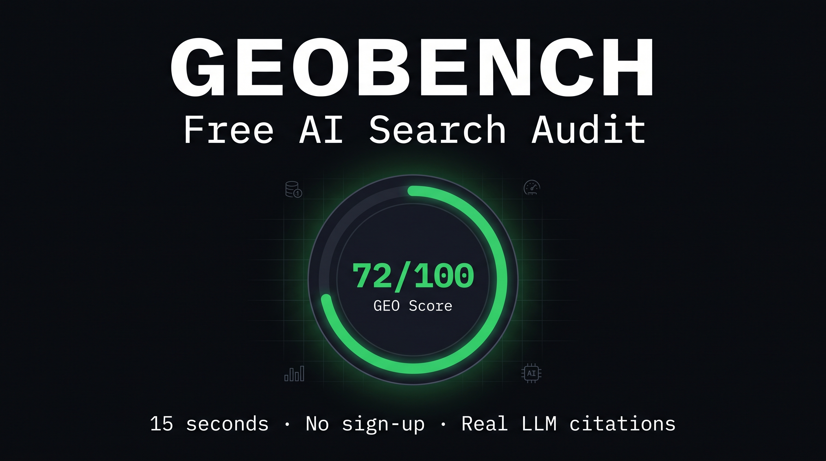 GeoBench: Free GEO audit. See how AI search cites your brand.